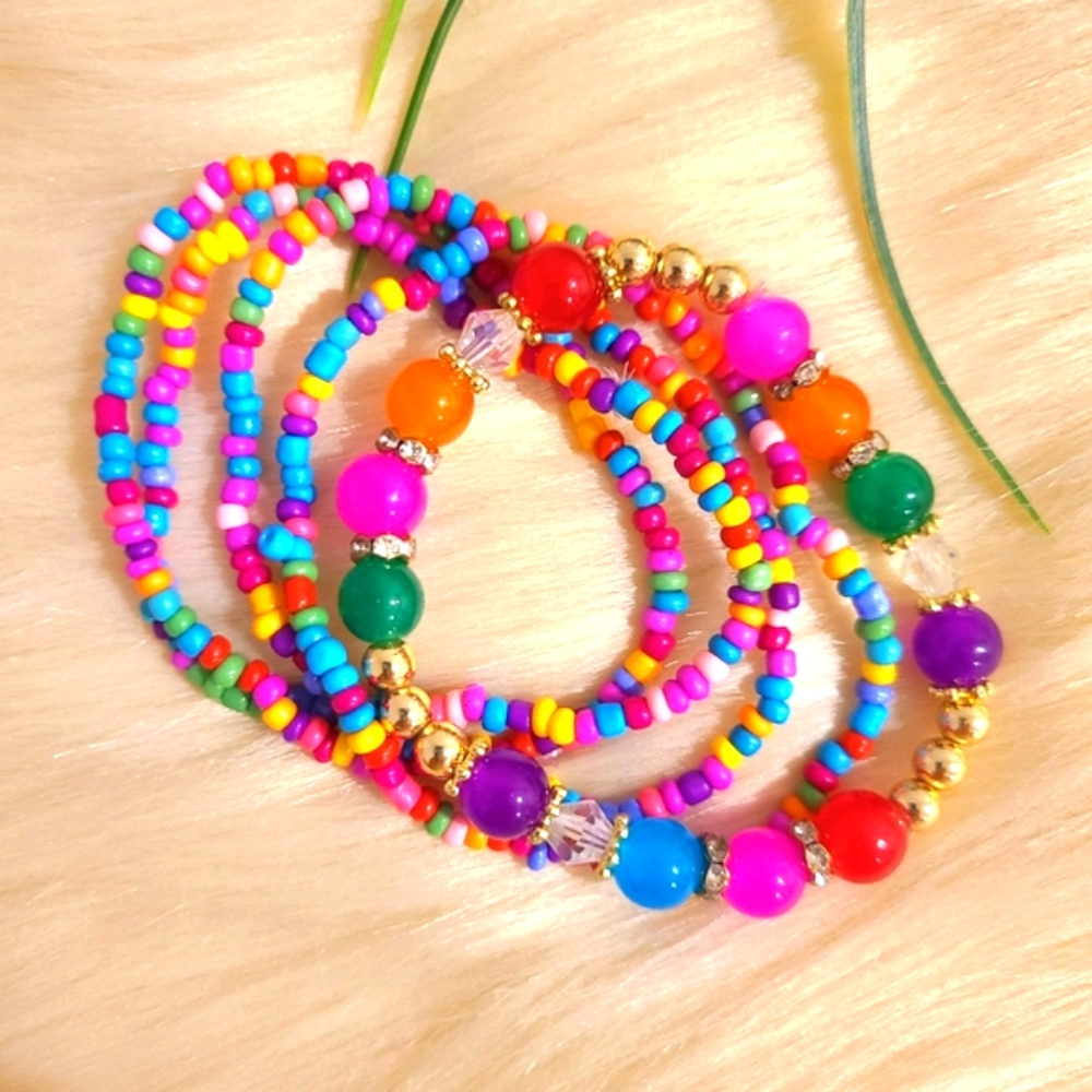 Bracelet colorful beads stretchable
